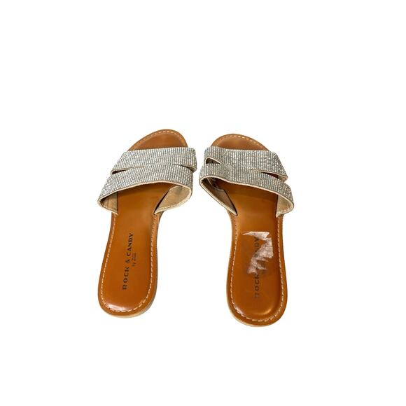 Rock & Candy By Zigi Rhinestone Flat Sandal Slide - Picture 6 of 13